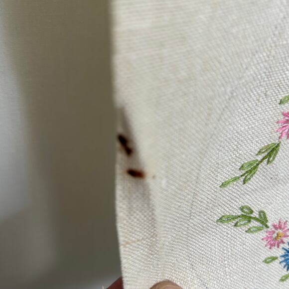 Vintage Prime Needleart Co Stamped Linen #1082 Floral Runner Unfinished Project - Picture 5 of 13